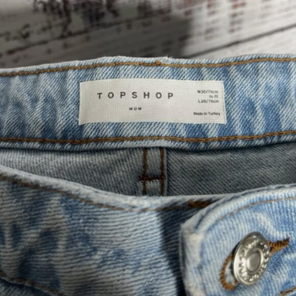 Jeans High Waist Rise Skinny Distressed Wash Light Blue 30 - Picture 3 of 5